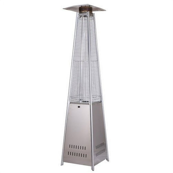 Patio Heater 48,000 BTU Pyramid Flame Outdoor LP Gas Propane Heater With Wheel