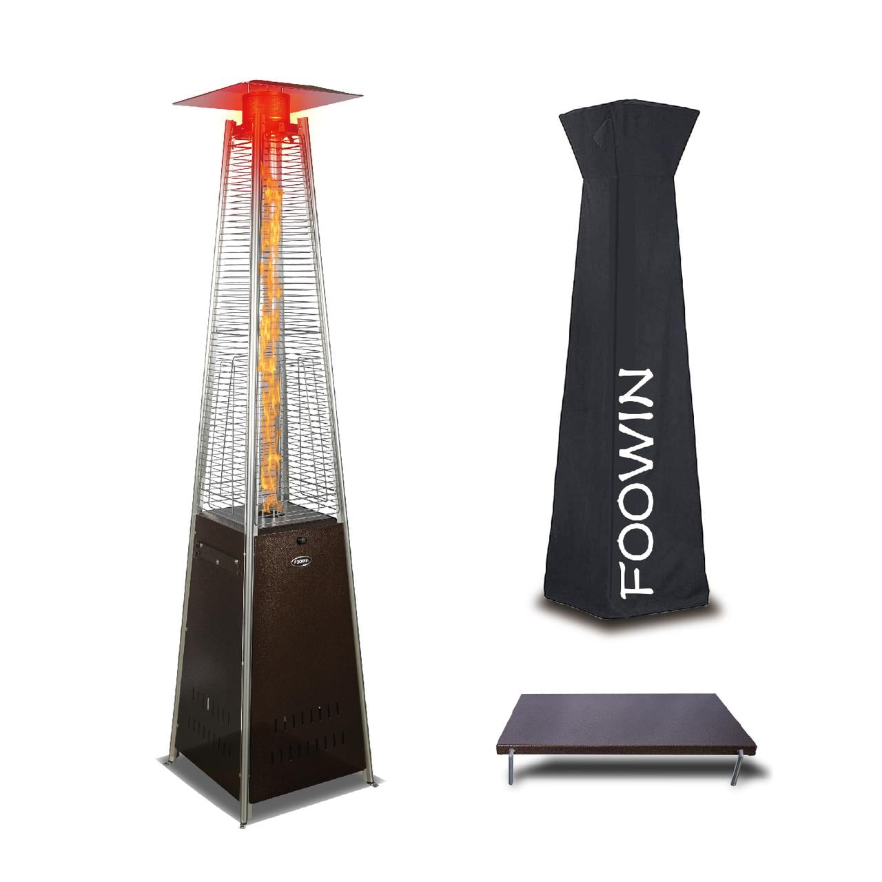 Patio Heater 48,000 BTU Pyramid Flame Patio heater with Cover,Outdoor