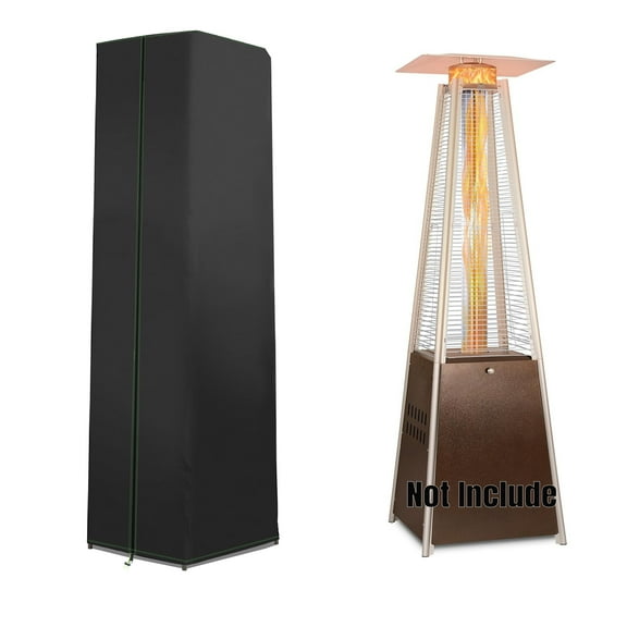 Patio Heater Cover, 600D Outdoor Propane Heater Covers for Pyramid Heater with Zipper Waterproof, Black, 90"H x 23"D x 23"B