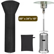 Patio Heater Covers with Zipper and Storage Bag,Waterproof,Dustproof,Wind-Resistant,Sunlight-Resistant,Black,89'' Height x 34" Dome x 19" Base