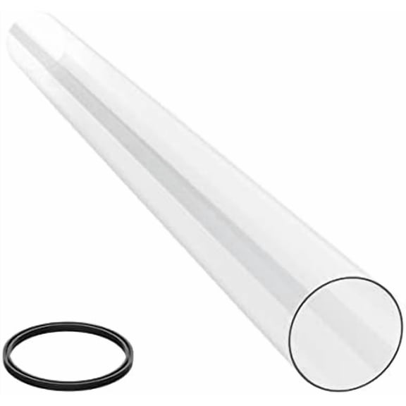 Patio Heater Glass Tube Replacement for 4-Sided Outdoot Liquid Propane Patio Heater, 49.5" Tall 4" Diameter Heater Temperature Resistant Quartz Glass Tube with Neoprene Ring$$Garden & Patio