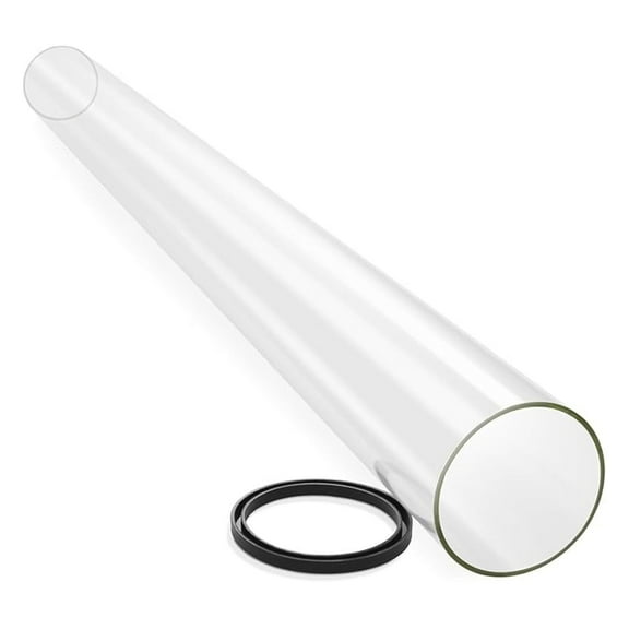 Patio Heater Glass Tube Replacement, Model BFH 49.5 x 4.72 Patio Heater Replacement Parts with Ring, Outdoor Heater Replacement Parts for 4-Sided Heater, Glass Tube Patio Heater for Model BFH