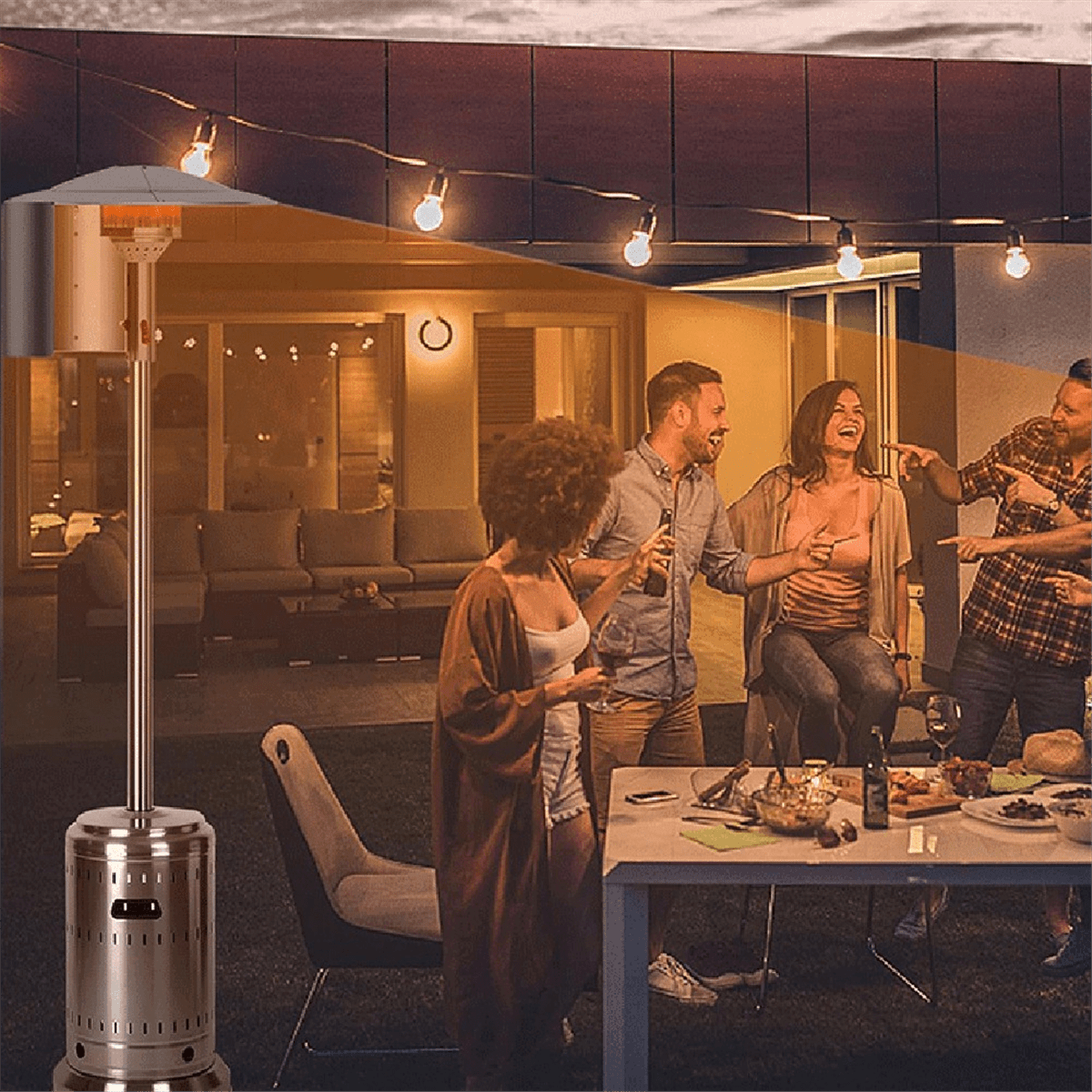 Patio Heater Reflector Shield, Heat Focusing Reflector for Round