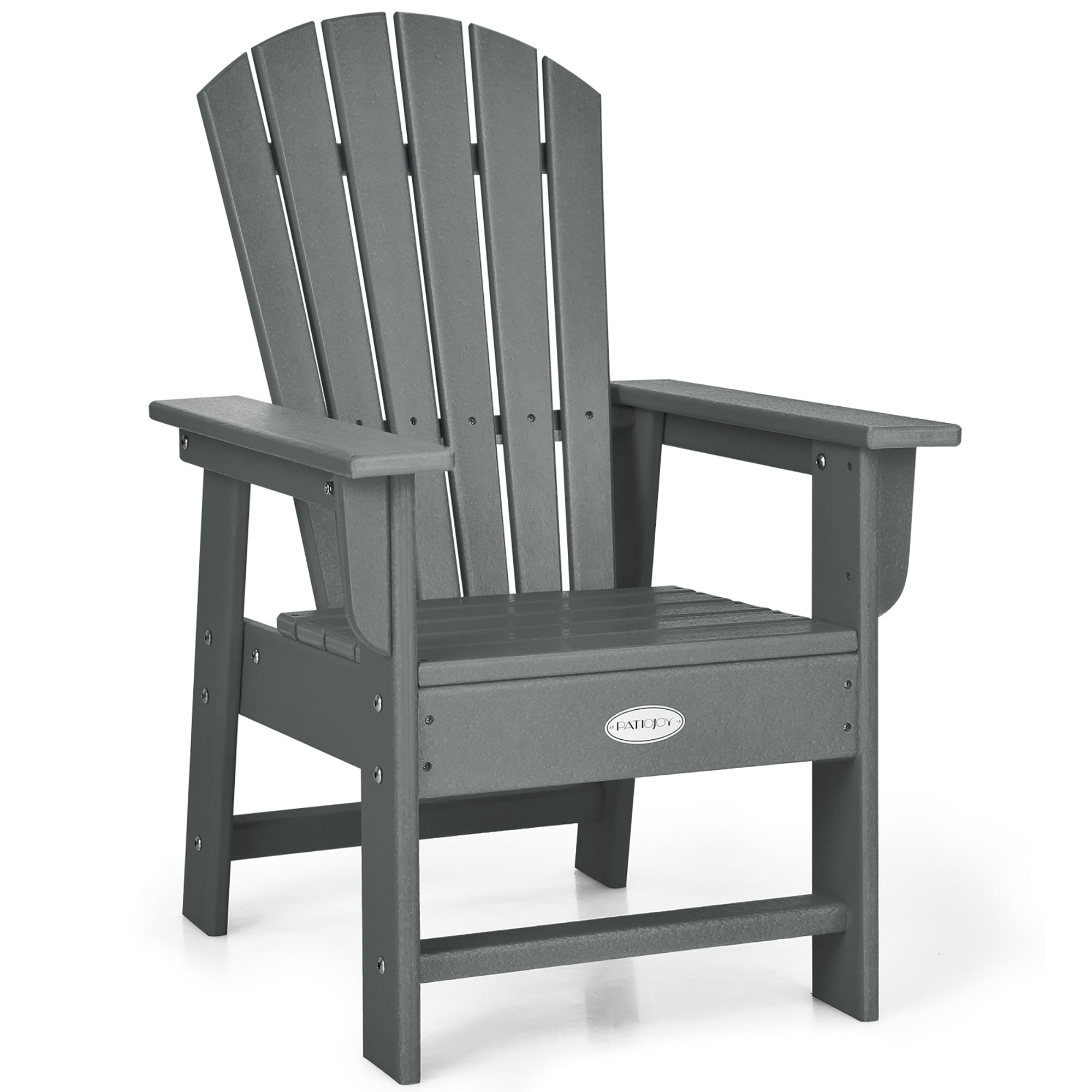 Costway Patio Kids' Adirondack Chair Seat Weather Resistant for Ages 3-8 Gray