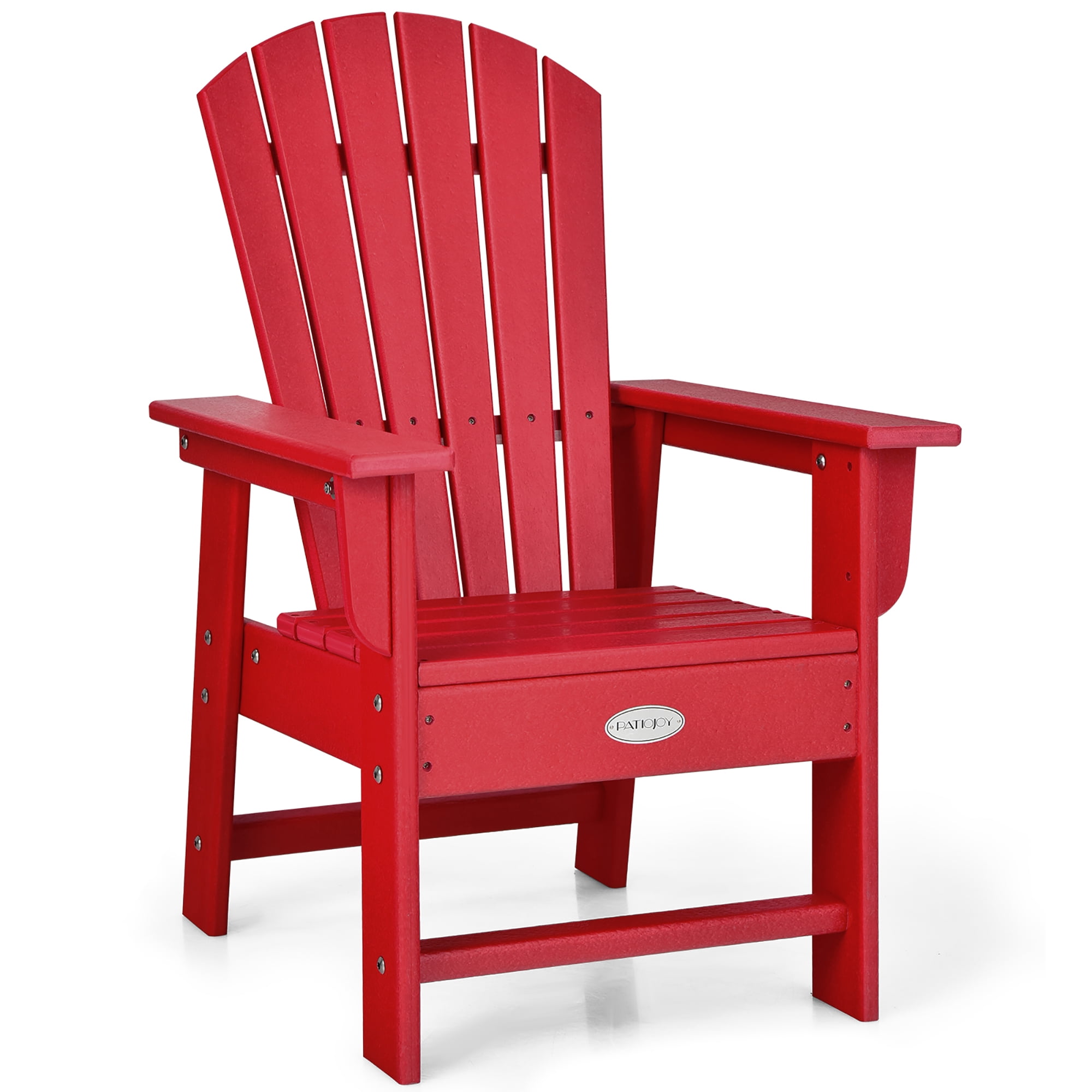 Costway Patio Kids' Adirondack Chair Seat Weather Resistant for Ages 3-8 Red