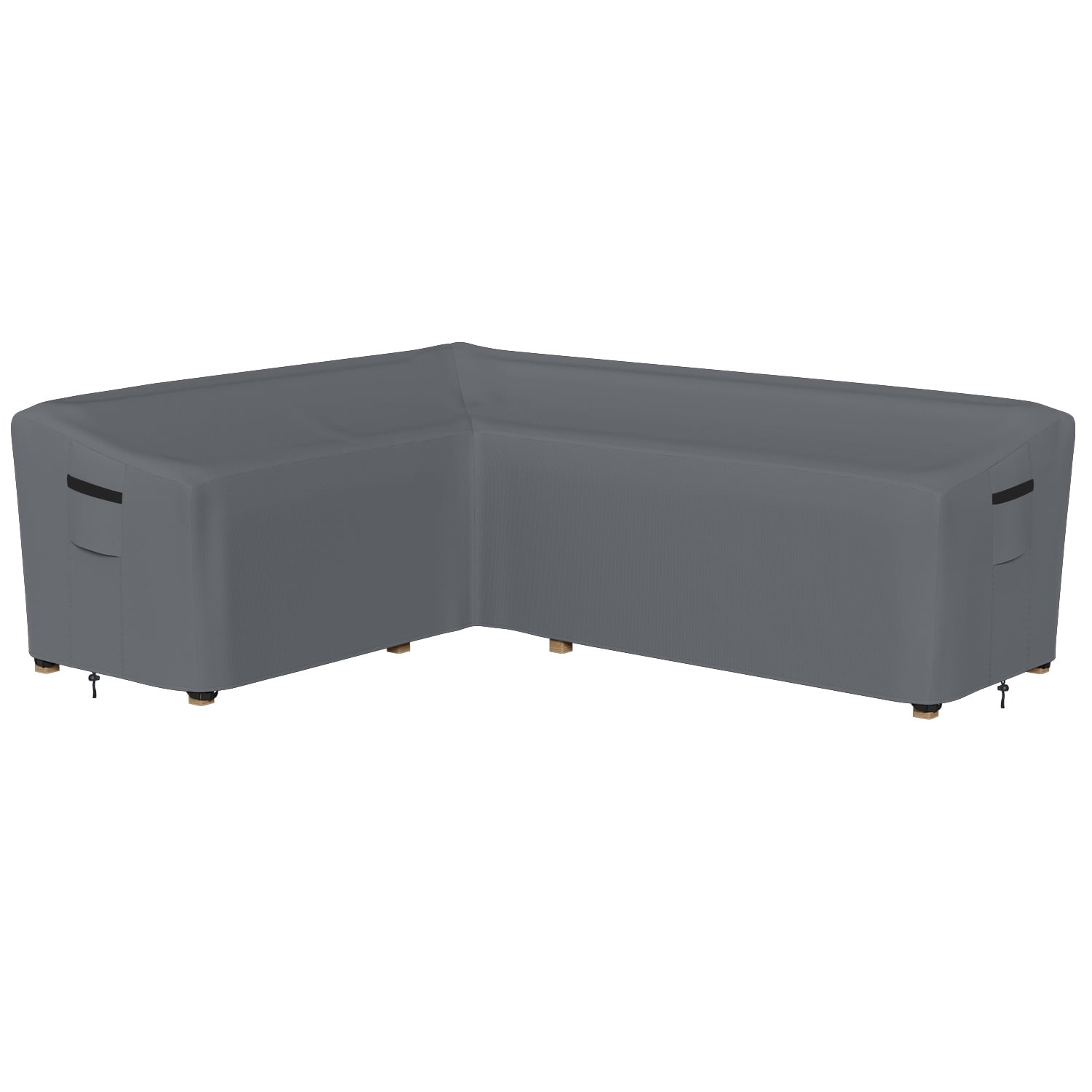 Patio L-Shaped Sectional Cover, 83'' x 104'' Length Left Facing, Heavy-Duty Waterproof UV-Resistant Outdoor Furniture Cover, Easy to Use & Care, Gray