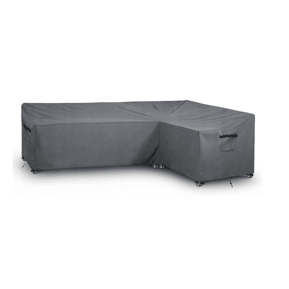 Patio L-Shaped Sectional Sofa Cover,  Waterproof Outdoor Sectional Couch Cover, Heavy Duty Rip-Stop Patio Furniture Covers with Windproof Buckles, Air Vent