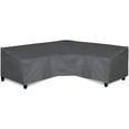 thumbnail image 1 of Patio L-Shaped Sectional Sofa Cover, Waterproof Outdoor Sectional Cover,Heavy Duty Garden Furniture Cover with Air Vent , Dark Gray, 1 of 6