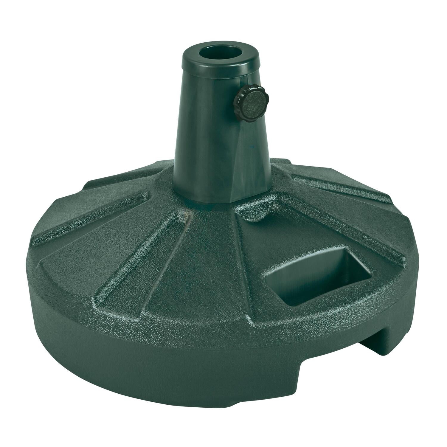 Green Molded Resin Patio Umbrella Stand with Stainless Steel Hardware
