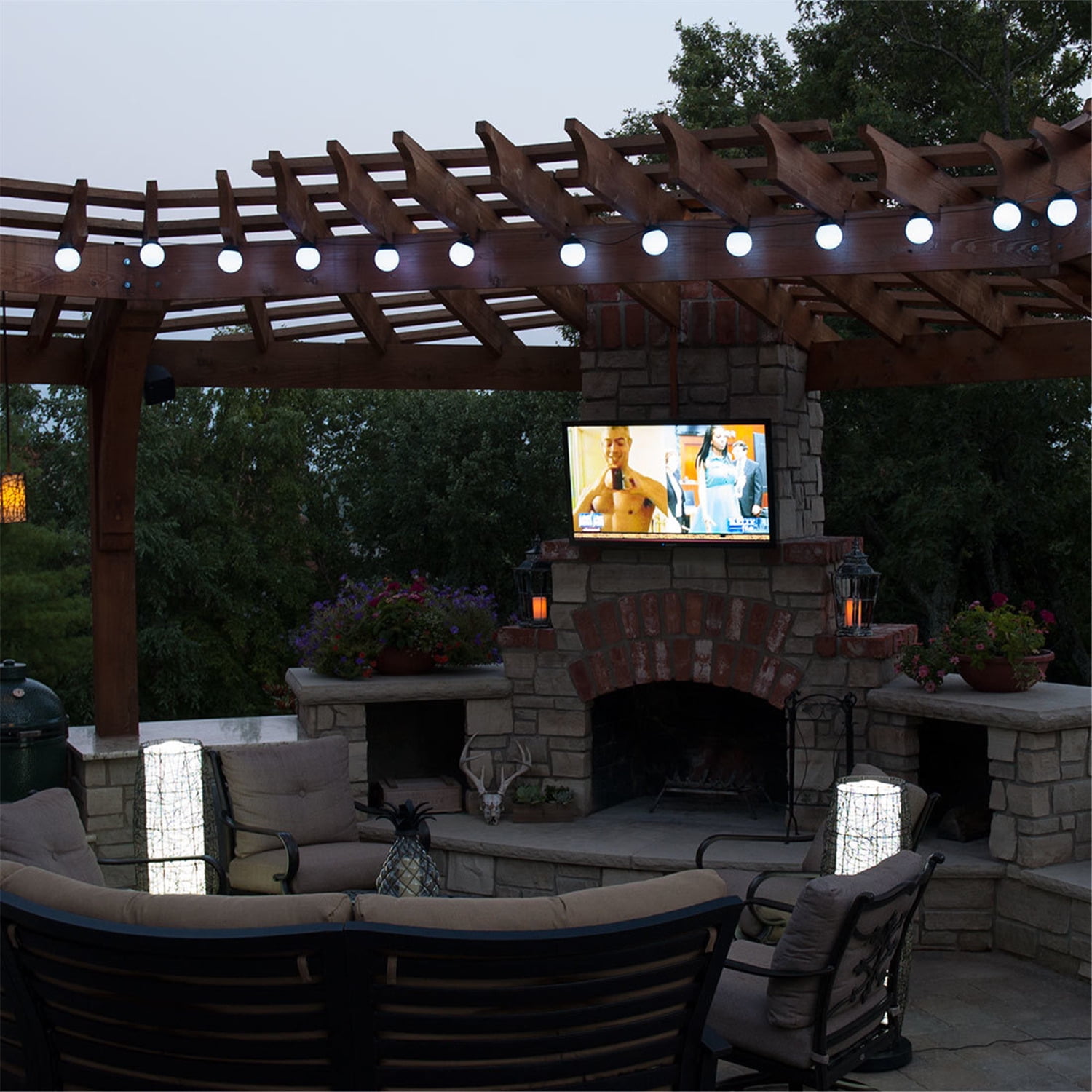 low voltage patio umbrella lights Remote Control Light 11 level of brightness to adjust from 1% to 100% Ovios 14.5-ft Steel Light gray