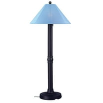 Patio Living Concepts Catalina 62 Inch Floor Lamp w/ 3 Inch Black Body & Sky Blue Sunbrella Shade Fabric