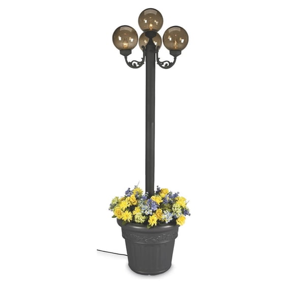 Patio Living Concepts European 00490 Four Bronze Globe Lantern Planter - Park Style