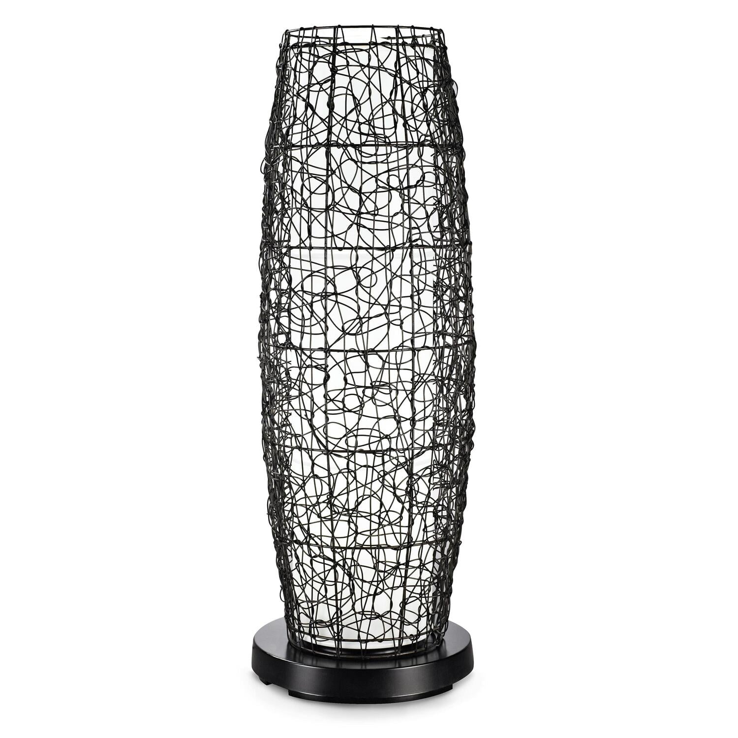 Bright White Resin Wicker LED Outdoor Floor Lamp, 41"