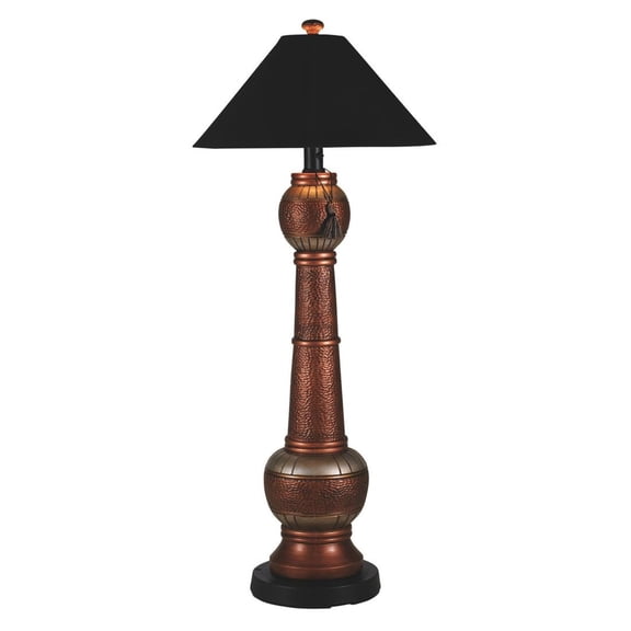 Phoenix Copper Outdoor Floor Lamp 46927 with Black Sunbrella Shade