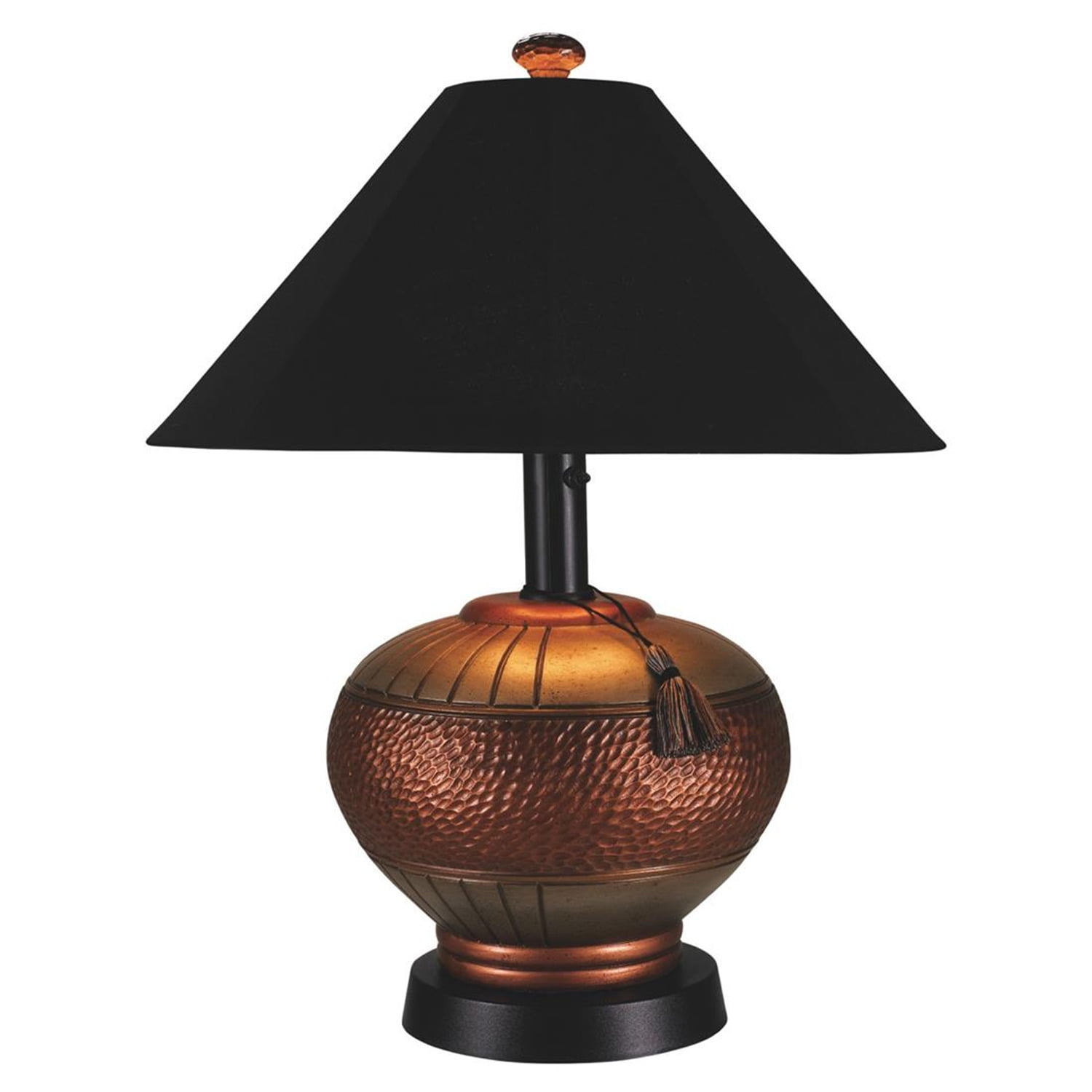 Phoenix Copper Outdoor Table Lamp 46917 with Black Sunbrella