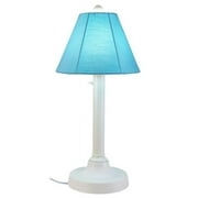 Patio Living Concepts San Juan 30 in. Table Lamp 38121 with 2 in. white body and canvas Aruba Sunbrella shade fabric