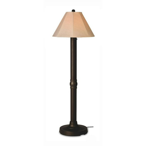 Patio Living Concepts Seaside Floor Lamp 20627 with 3 in. bronze body and antique beige linen Sunbrella shade fabric