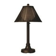 thumbnail image 1 of Patio Living Tahiti II 34" Table Lamp 19217 with 2" bronze tube body and tight weave, flat wicker, stone shade-Color:Bronze/Walnut, 1 of 1