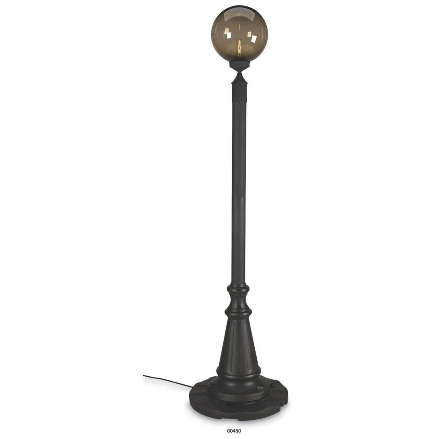 Bronze and Black Aluminum Globe Patio Lamp with Acrylic Shade