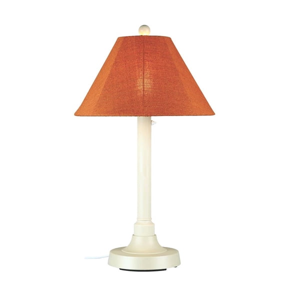 Patio Living Concepts San Juan 34 in. Table Lamp 30111 with 2 in. white body and chili linen Sunbrella shade fabric