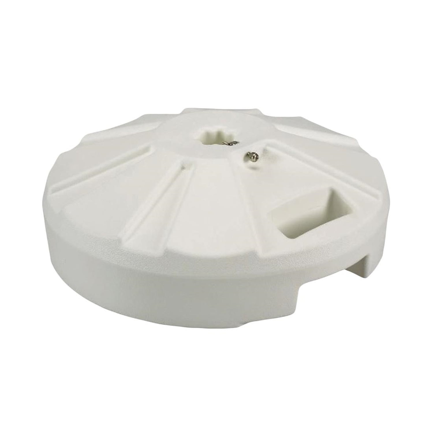 White Resin Umbrella Base with Stainless Steel Hardware