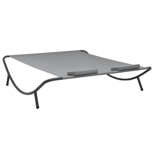 Patio Lounge Bed, Queen Cot Balcony Bed Camping Cot Pool Bed Suitable for Outside Inside Patio Adults Fabric Anthracite