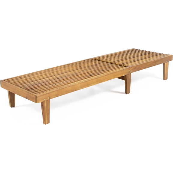 Patio Lounge Chair, 78" Oversized w/ 4-Level Backrest, Waterproof & Easy Assembly Chaise Lounge for Outdoor, Garden, Pool, and Beach (Teak)$$Garden & Patio