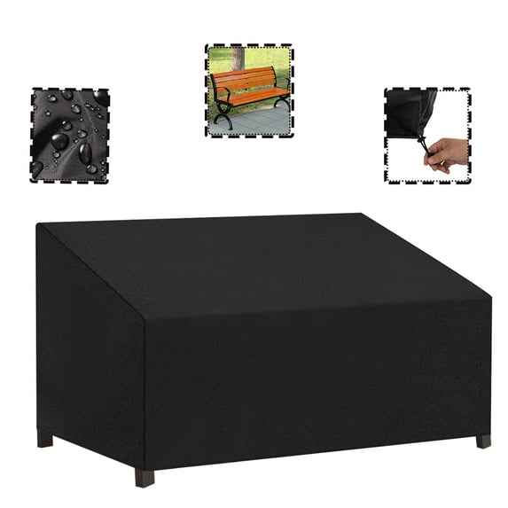 Patio Loveseat Cover, Bliifuu Outdoor Furniture Chair Cover Waterproof for Patio 2-Seater Bench 52.7" L x 26" W x 35" H, Black