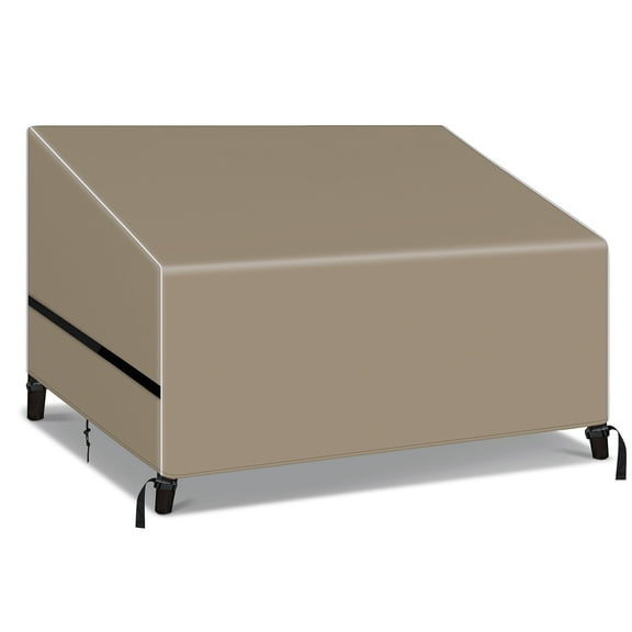 Patio Loveseat Cover, GARPROVM Patio Furniture Cover, 54"W x 38"D x 29"H UV Protected and Waterproof Patio Chair Cover, Brown