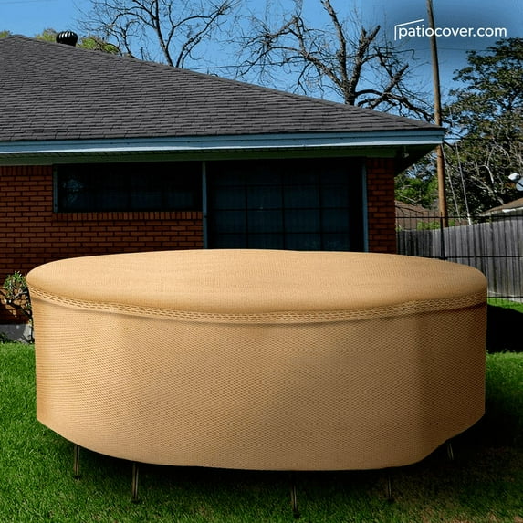 Patio Medium Waterproof Round Table & Chair Cover - Outdoor Patio Table Chair Combo Washable - Heavy Duty Furniture 88 Inch Combo Cover