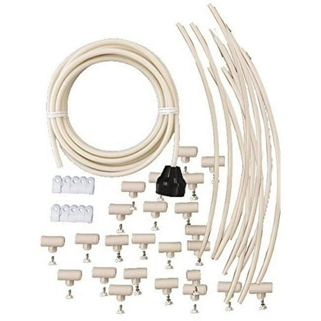 Patio Misting Kit Assembly Make Your Own Misting System - 5 Minute Installation, 48 ft. & 12 Nozzles