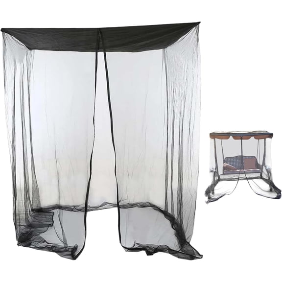 Rectangle Outdoor Screen Tent for Bug Protection, Patio Net for 3 Person Swing Chair, Waterproof Top Cloth Mesh Netting with Zipper, Breathable Roof Tent(Q)