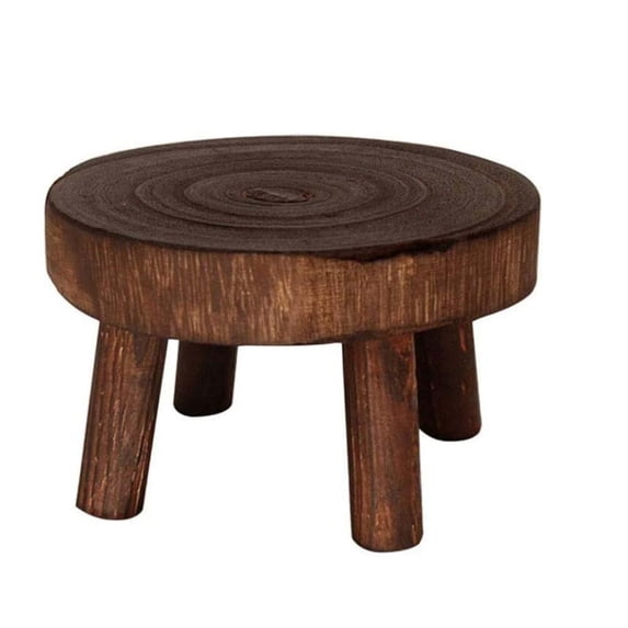 Patio New Display Flower Succulent Indoor Outdoor Plant Stand Shelf Wooden Stool Flower Pot Holder Flower Pot Base BROWN S
