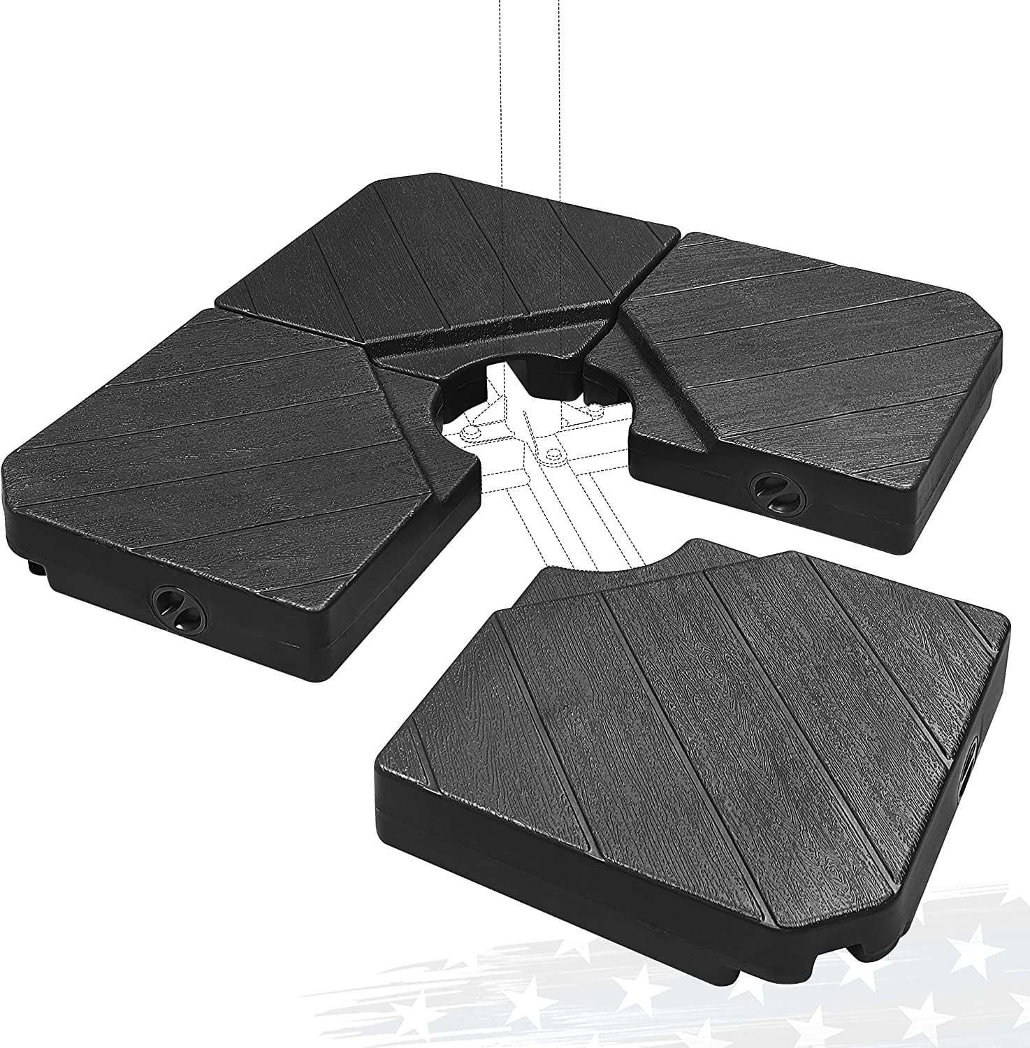 Patio Offset Umbrella Base Stand, 180 LBS Sand Filled Outdoor Base