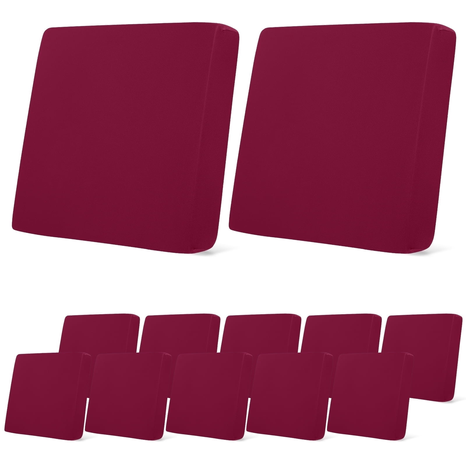 12 Pcs Patio Outdoor Cushion Covers Replacement Waterproof Stretch Sofa Couch Cushion Covers Washable Individual Couch Slipcovers Set Furniture Protector