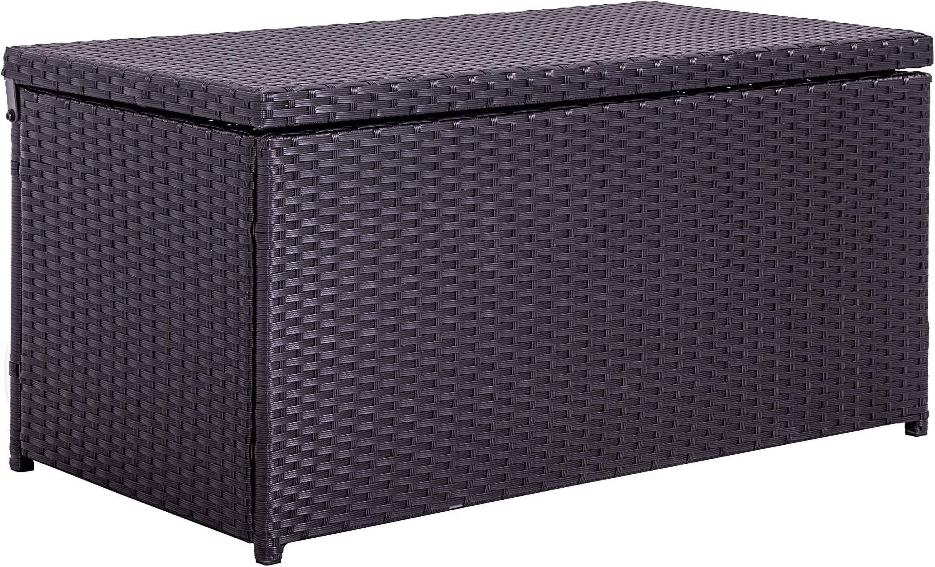 Patio Pool Wicker Storage Box, 70 Gallon Outdoor Cushion Storage Container, Outdoor Storage Bin
