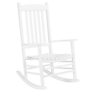 Patio Porch Solid Wood Rocker Chair White