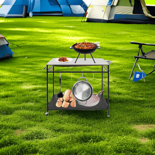 Patio Prep Table BBQ Grill Bar Carts Island Storage For Outdoor Griddle Cooking