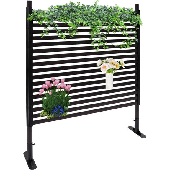 Patio Privacy Fence Screen, 3 ft W x 4 ft H Coating Steel Pipes Privacy Screen Fence Panels, Outdoor Privacy Panels Freestanding for Outside Patio Garden Backyard, Brown