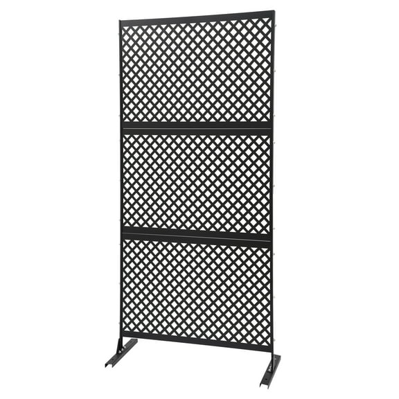 Patio Privacy Screen, Sturdy Steel, Adjustable Height, Removable Panels, Diamond Design, White/Black, Ideal for Outdoor & Indoor Privacy and Decor