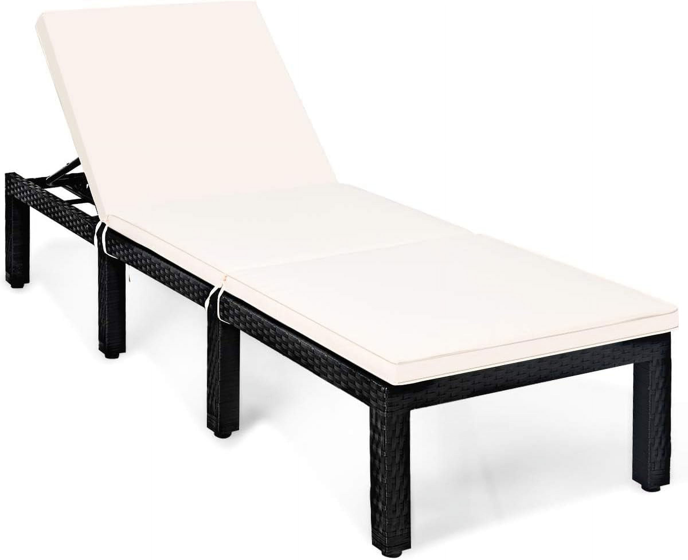 Patio Rattan Lounge Chair Outdoor Wicker Reclining Lounger Chair 6