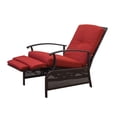 thumbnail image 1 of Patio Recliner Chair with Cushions,Outdoor Adjustable Lounge Chair,Reclining Patio Chairs with Strong Extendable Metal Frame for Reading,Garden,Lawn (Red, 1 Chair), 1 of 5