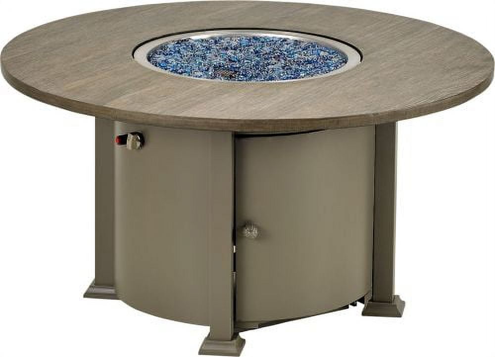 48" Round Brown Aluminum Gas Fire Pit Table
