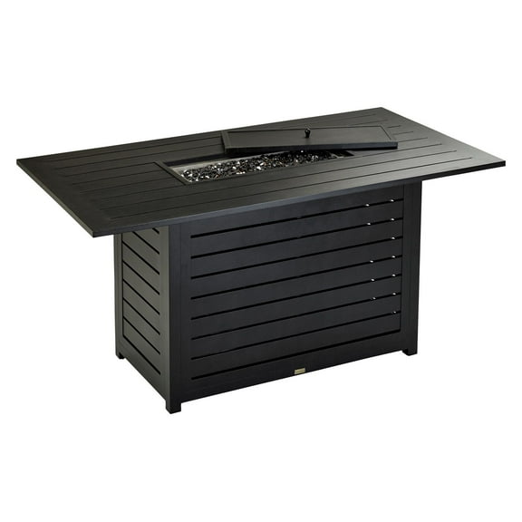 Patio Resorts FTRCCTRG7240 72 x 40 in. Regal Rectangle Aluminum Counter Table with Fire Pit