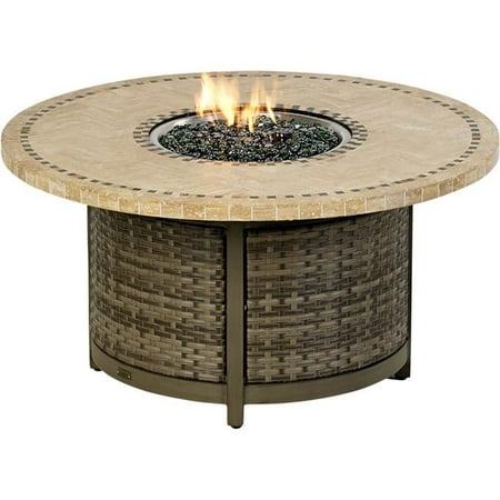 Patio Resorts BDRFT 48 in. Bermuda Round Aluminum Fire Table with Burner