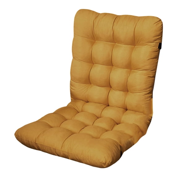 Patio Rocker Cushion 39.37 x 17.72 Inch Yellow for Indoor Outdoor Use, Waterproof Fade Resistant Tufted Chair Pad, Rocking Chair Cushion with Ties for Patio Furniture, Outdoor Seating Furniture