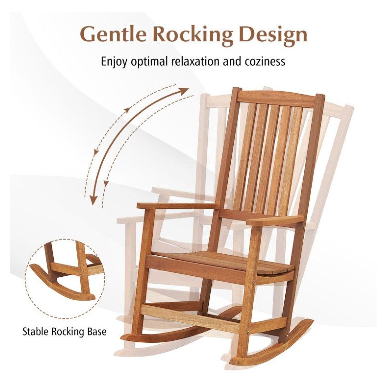 Smooth Rocker Chair Patio Rocking Chair Ergonomic High-Back Outdoor Rocker - Smooth Rocking ...
