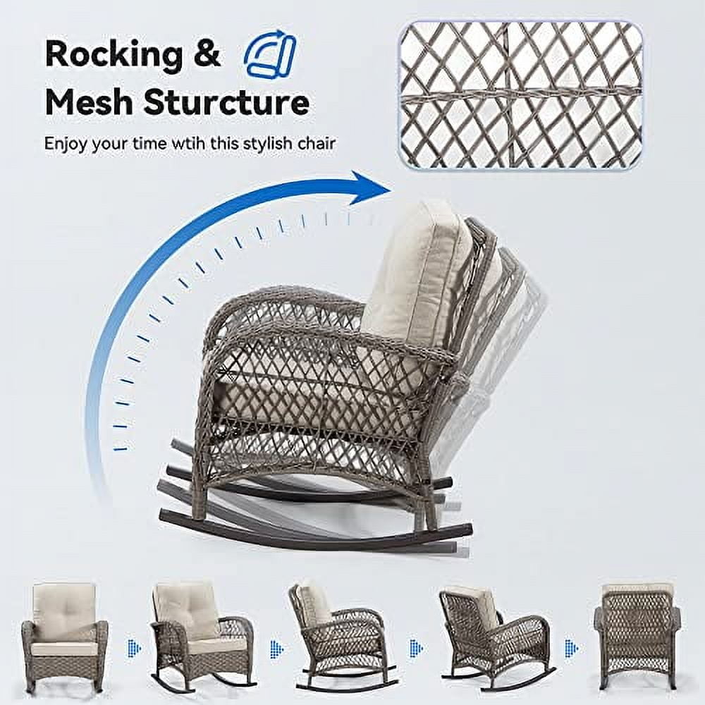 Patio Rocking Chair - Outdoor Rocker Chair with Safe Rocking Design ...