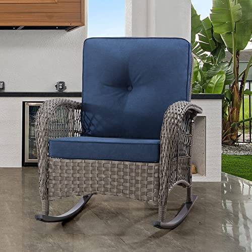 Patio Rocking Chair - Outdoor Rocker Chair with Safe Rocking Design ...