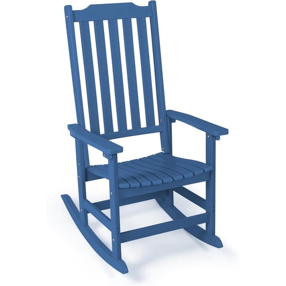 Patio Rocking Chair, Oversized Rocker Chair for Adult, All Weather Rocking Chair Outdoor, High Back Porch Rocker, Rocking Chairs for Garden, Backyard, Poolside,380lbs